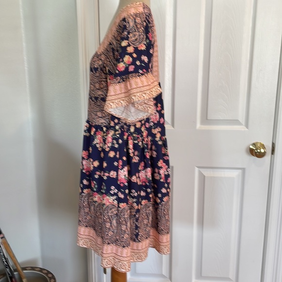 Umgee dress navy floral L - Picture 9 of 10